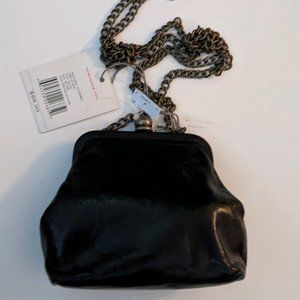 Hobo International Black Leather Libby Kisslock Evening Bag NWT